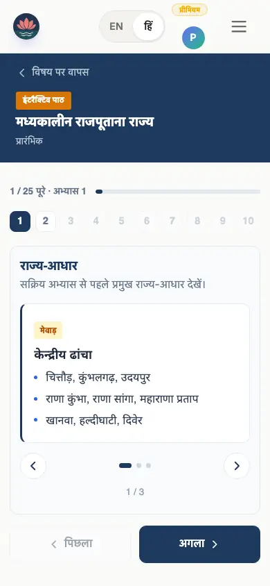 कदम-दर-कदम अभ्यास के साथ चलता इंटरैक्टिव पाठ